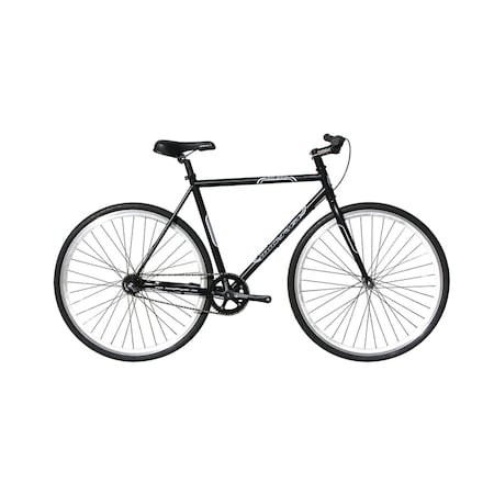 Micargi 57 cm Hi-Ten Steel & Aluminum Frame Fixed Gear Road Bicycle; Black & White RD-269-57-BK